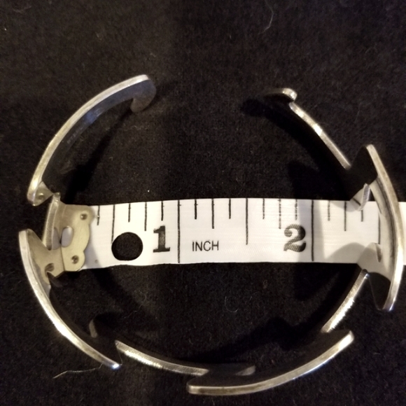 Burkhardt Vintage Sterling Silver Greek Key Cuff Bracelet - Picture 9 of 16